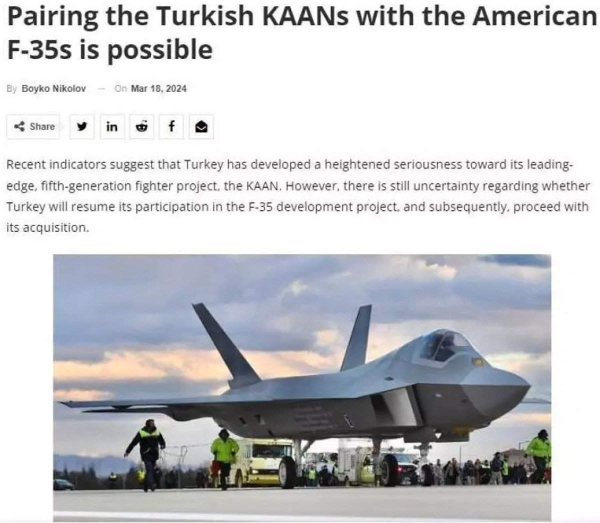 KAAN Bulgar medyasinda F 35e karsi zorlu bir rakip