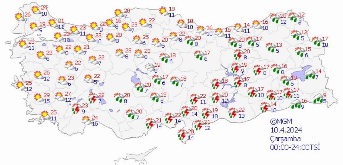 1712708039 393 Meteorolojiden bayramin ilk gunu icin 14 kente sari uyari